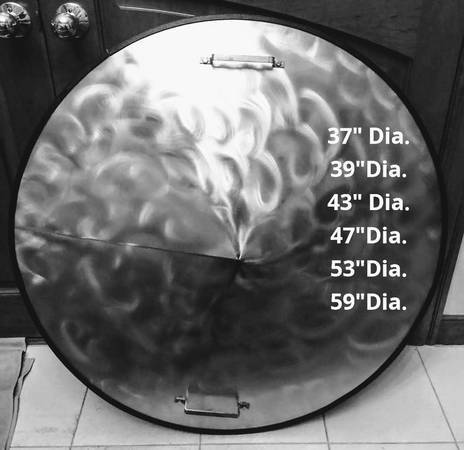 Conical Shape Fire Pit CoverNo Rust Stainless Steel. 37" Diameter x 6" Center Rise.