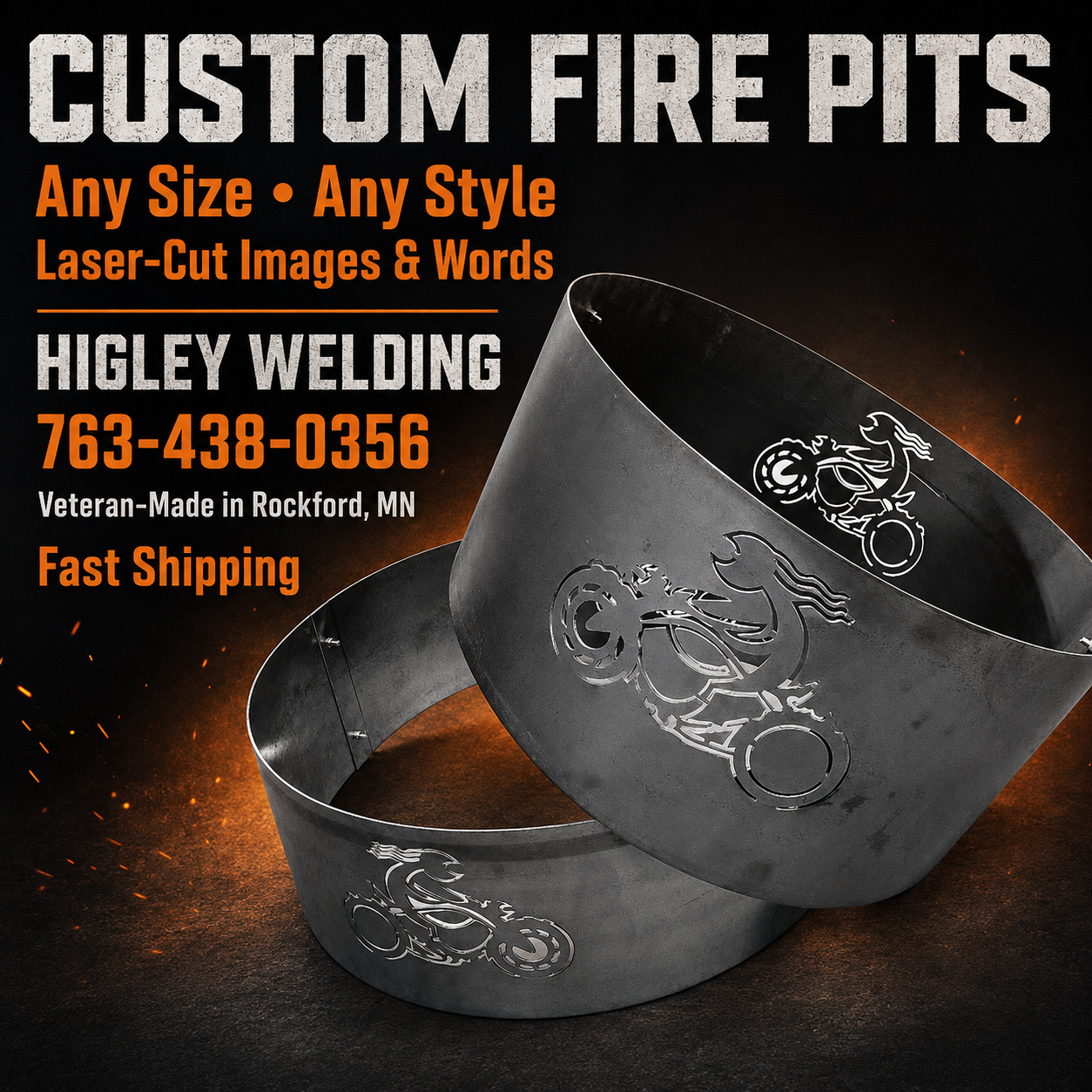 Fire Pit - Campfire Ring 72"Diameter x 12" Deep Side Walls
