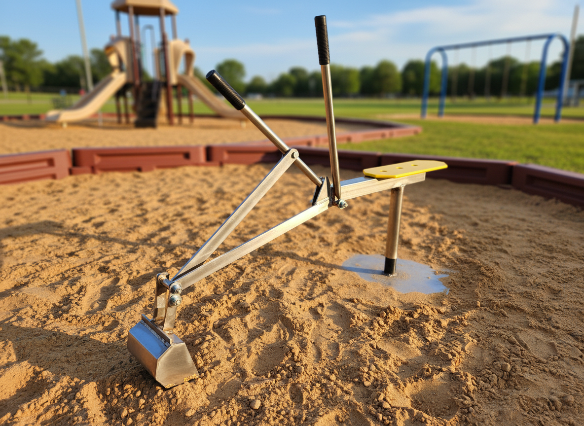 Playground Sand Digger Excavator in playground setting